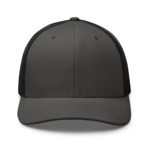 Embroidered Logo Trucker Hat – Charcoal/ Black