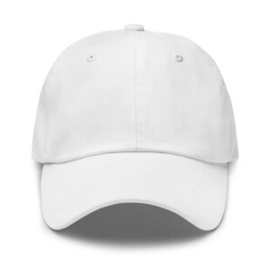 Embroidered Logo Dad Hat – White