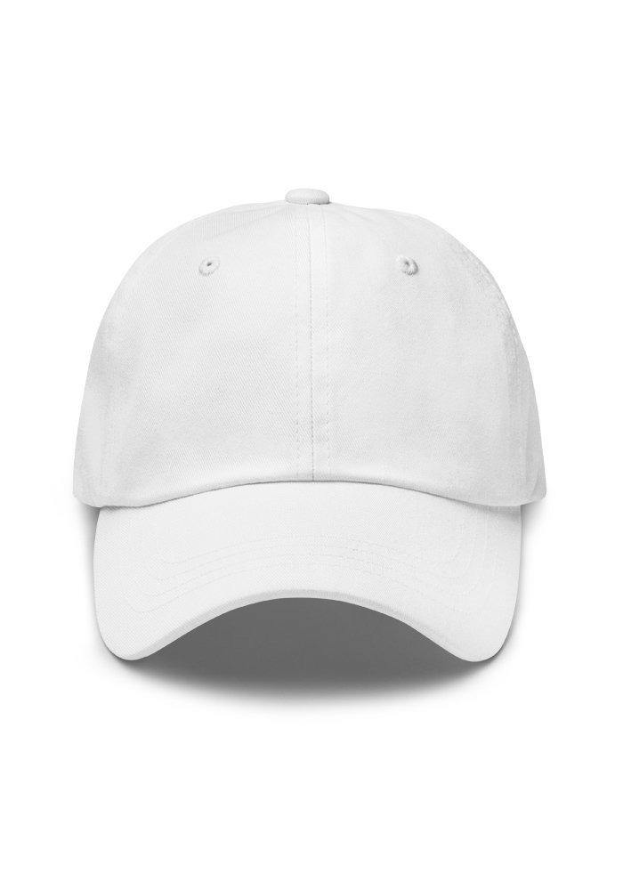 Embroidered Logo Dad Hat – White Embroidered Logo Dad Hat – White
