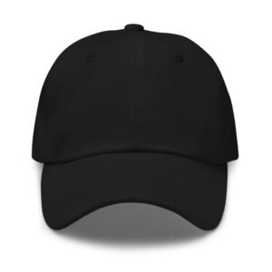 Embroidered Logo Dad Hat – Black