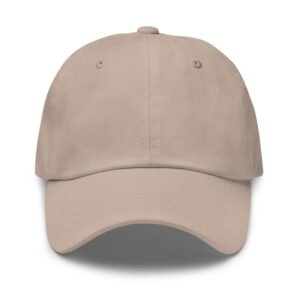Embroidered Logo Dad Hat – Stone