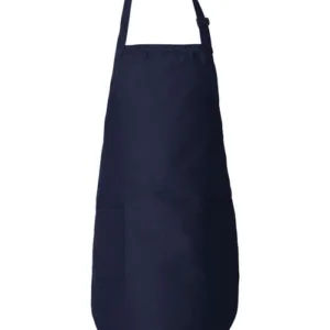 Q-Tees Q4350 Full-Length Apron with Pockets, Blank – Navy