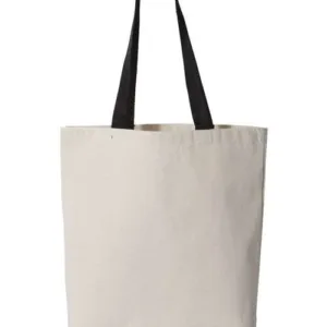 Q-Tees Q4400 Canvas Tote with Contrast Handles, Blank